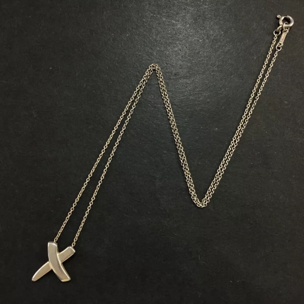 TIFFANY & CO. Silver 925 Paloma Picasso X Pendant Necklace - Picture 2 of 9